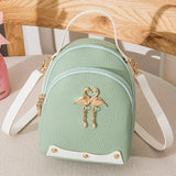Mini PU Leather Backpack for Women Small Shoulder Bag