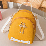 Mini PU Leather Backpack for Women Small Shoulder Bag