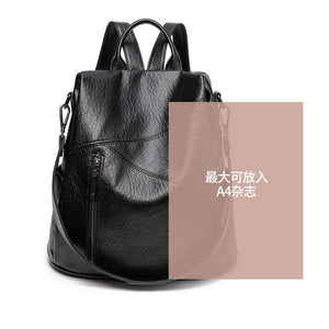 Women's Soft Leather Anti-Theft Small Backpack