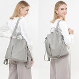 Women's Soft Leather Anti-Theft Small Backpack