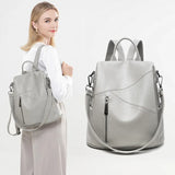 Women's Soft Leather Anti-Theft Small Backpack