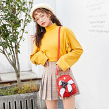 Women Ladies Bag Silk Scarf Rose Small Backpack Casual Cell Phone Bag
