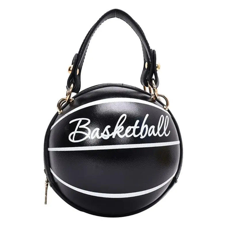 Women Basketball Round Crossbody Shoulder Bag Chain Purse Satchel