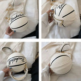 Women Basketball Round Crossbody Shoulder Bag Chain Purse Satchel
