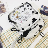 Cow Print Shoulder Bag Purse Messenger Satchel Tote Canvas Crossbody Tote