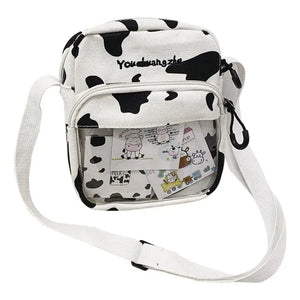 Cow Print Shoulder Bag Purse Messenger Satchel Tote Canvas Crossbody Tote