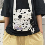 Cow Print Shoulder Bag Purse Messenger Satchel Tote Canvas Crossbody Tote