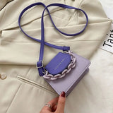 Women Crossbody PU Shoulder Bag Acrylic Chain Tote Purse Handbag
