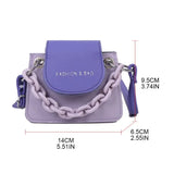 Women Crossbody PU Shoulder Bag Acrylic Chain Tote Purse Handbag