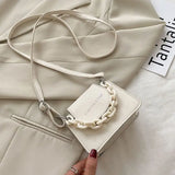 Women Crossbody PU Shoulder Bag Acrylic Chain Tote Purse Handbag