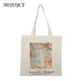 Canvas Van Gogh Oil Painting Grocery Shopper Storage Bag Zipper Foldable Travel