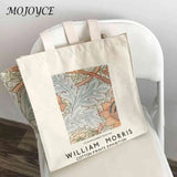 Canvas Van Gogh Oil Painting Grocery Shopper Storage Bag Zipper Foldable Travel