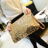 Glitter Sequins Envelope Clutch Bag Sparkling Party Evening Crossbody Purse