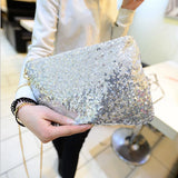 Glitter Sequins Envelope Clutch Bag Sparkling Party Evening Crossbody Purse