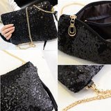 Glitter Sequins Envelope Clutch Bag Sparkling Party Evening Crossbody Purse