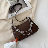 Women Ladies PU Crossbody Shoulder Bag Butterfly Chain Strap Tote Purse Handbag