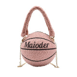 Plush Basketball Crossbody Shoulder Bag Tote Handbag Messenger Satchel