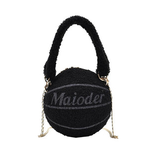 Plush Basketball Crossbody Shoulder Bag Tote Handbag Messenger Satchel