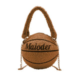 Plush Basketball Crossbody Shoulder Bag Tote Handbag Messenger Satchel