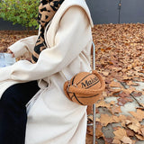 Plush Basketball Crossbody Shoulder Bag Tote Handbag Messenger Satchel