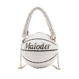 Plush Basketball Crossbody Shoulder Bag Tote Handbag Messenger Satchel