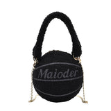 Plush Basketball Crossbody Shoulder Bag Tote Handbag Messenger Satchel