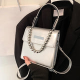 Women Beaded Cross Body Leather Briefcase Handbag Top Handle Purse