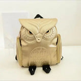 Women Lady Owl Leather Backpack School Girls High Travel Bag Pink