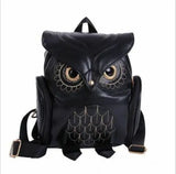 Women Lady Owl Leather Backpack School Girls High Travel Bag Pink
