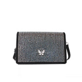 Rhinestone Flap Shoulder Crossbody Bag Sparkle