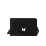 Rhinestone Flap Shoulder Crossbody Bag Sparkle