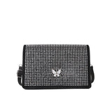 Rhinestone Flap Shoulder Crossbody Bag Sparkle