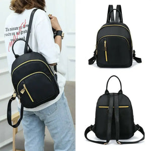 Women Nylon Backpack Travel Shoulder School Bag Rucksack Zip Bags