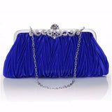 Satin Crystal Bridal Clutch Wedding Purse Evening Bag