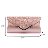 Glitter Envelope Clutch Purse Evening Party Bag Gift