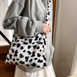 Fluffy Fur Bear Shoulder Tote Bag - Large Capacity