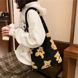 Women Fluffy Fur Shoulder Tote Bag Soft Shopping Bags Girls School Bag