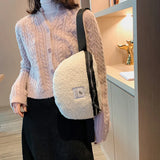 Plush Lamb Wool Waist Bag Soft Crossbody Hip Money Pouch