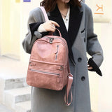 Large Capacity Backpack Leather School Bags for Girls Travel Bagpack