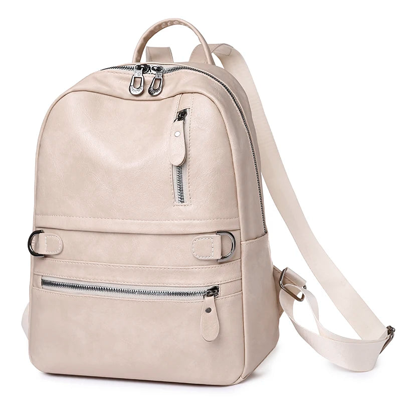 Large Capacity Backpack Leather School Bags for Girls Travel Bagpack