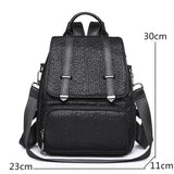 Large Leather Backpack Purse Vintage Bag School Travel Bookba