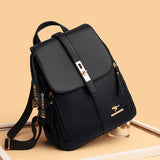 Leather Large Capacity Backpack Purses Vintage Bag