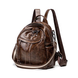 Large Capacity Backpack Purses High Leather Vintage Bag School Bags