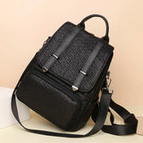 Large Capacity Leather Backpack Purse for Women Vintage Bag