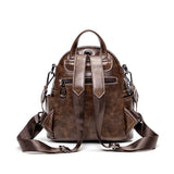 Large Capacity Backpack Purses High Leather Vintage Bag School Bags