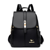 Leather Large Capacity Backpack Purses Vintage Bag
