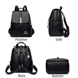 Leather Large Capacity Backpack Purses Vintage Bag