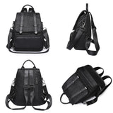 Large Leather Backpack Purse Vintage Bag School Travel Bookba