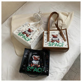 Women Large Capacity Cartoon Shoulder Bag Autumn Tote Bag