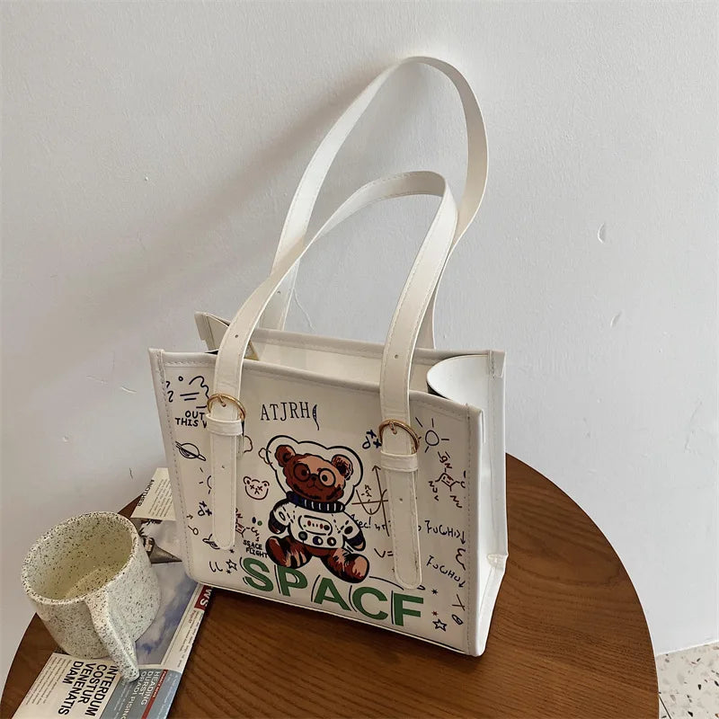 Women Large Capacity Cartoon Shoulder Bag Autumn Tote Bag